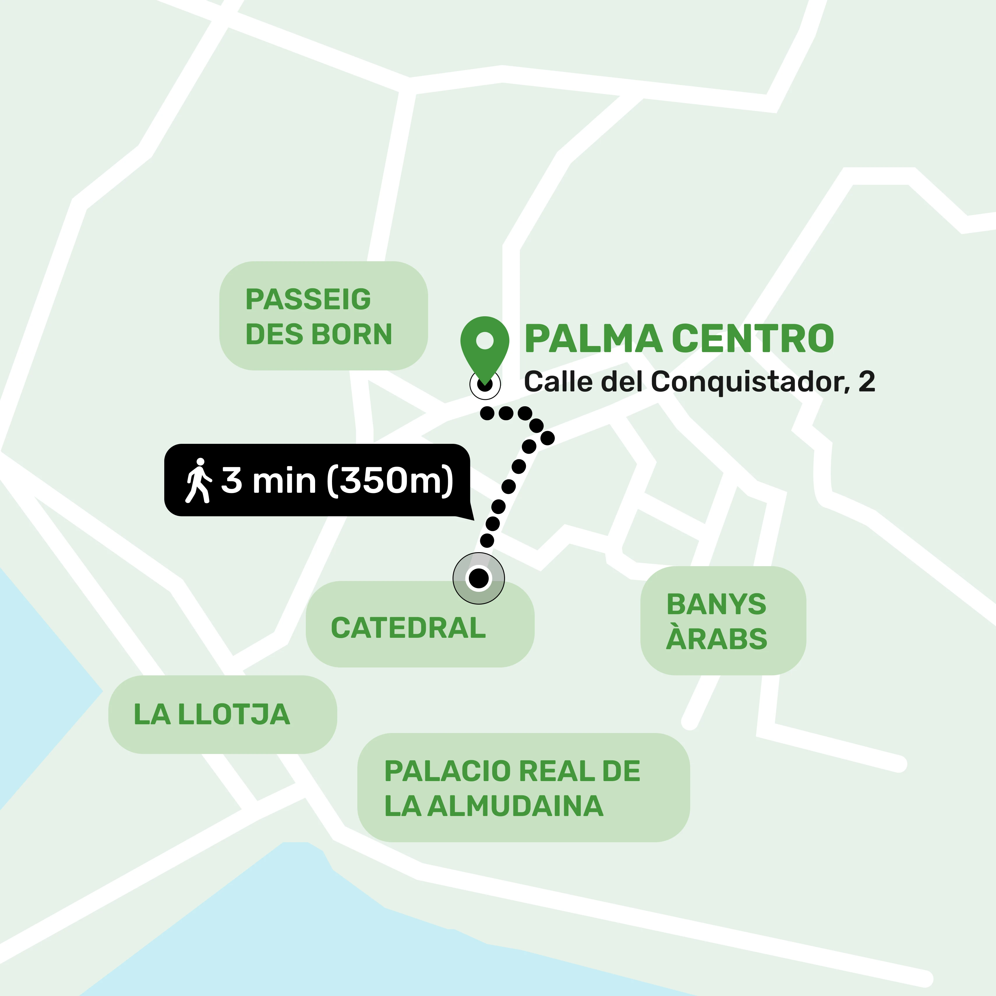 Map showing the location of the storage facility in Palma Centro, Palma de Mallorca with address and nearby places