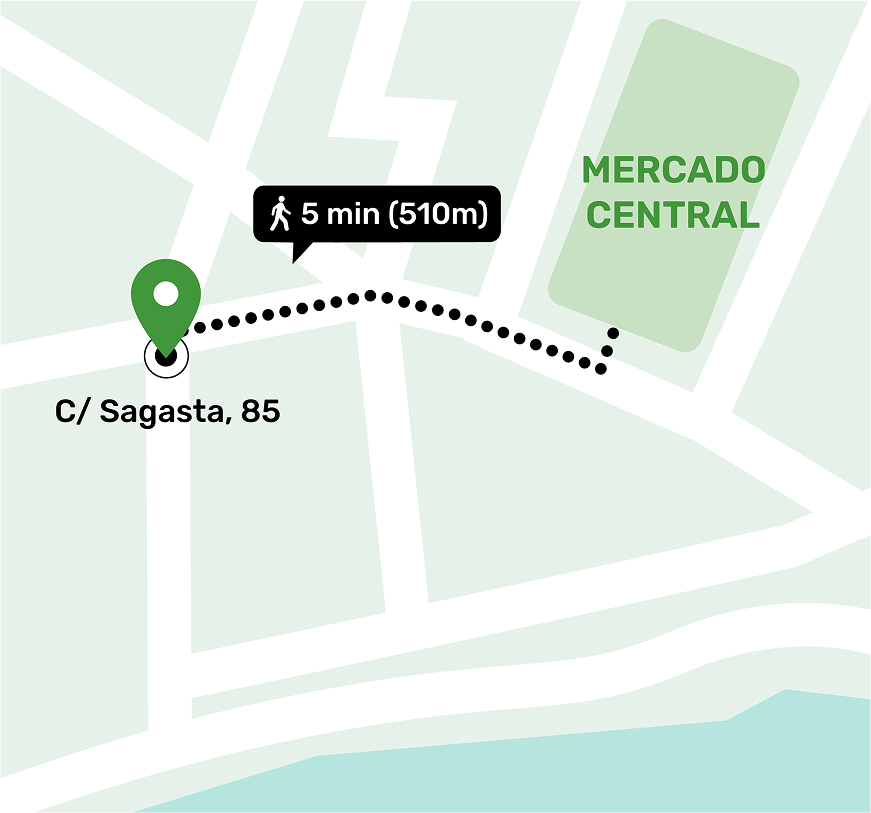 Mapa de ubicación del local de consignas en La Viña, Cádiz mostrando la dirección y lugares cercanos