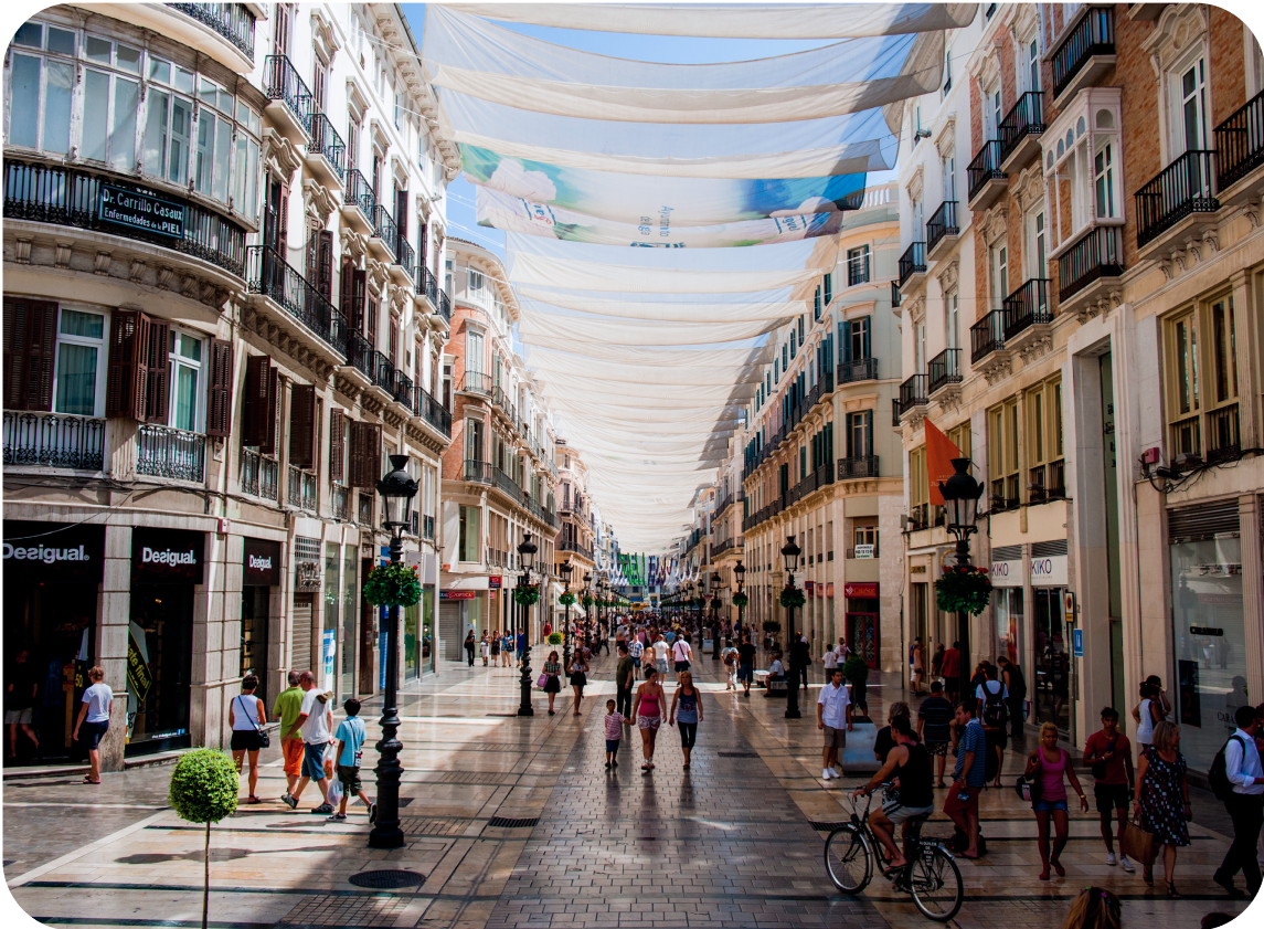 Imagen de Calle Larios, Málaga donde se encuentra el local de consignas para guardar equipaje