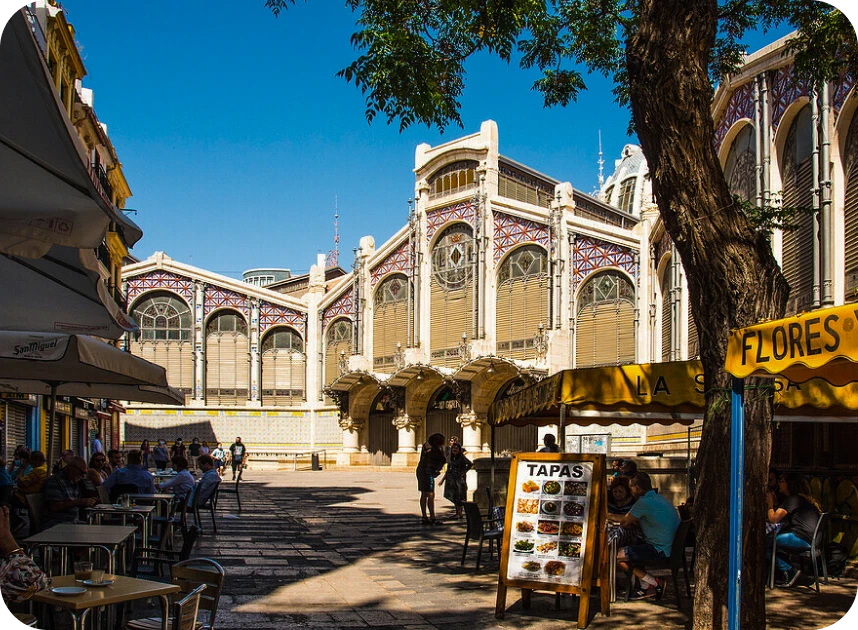 Image of Mercat Central, Valencia where the luggage storage facility is located