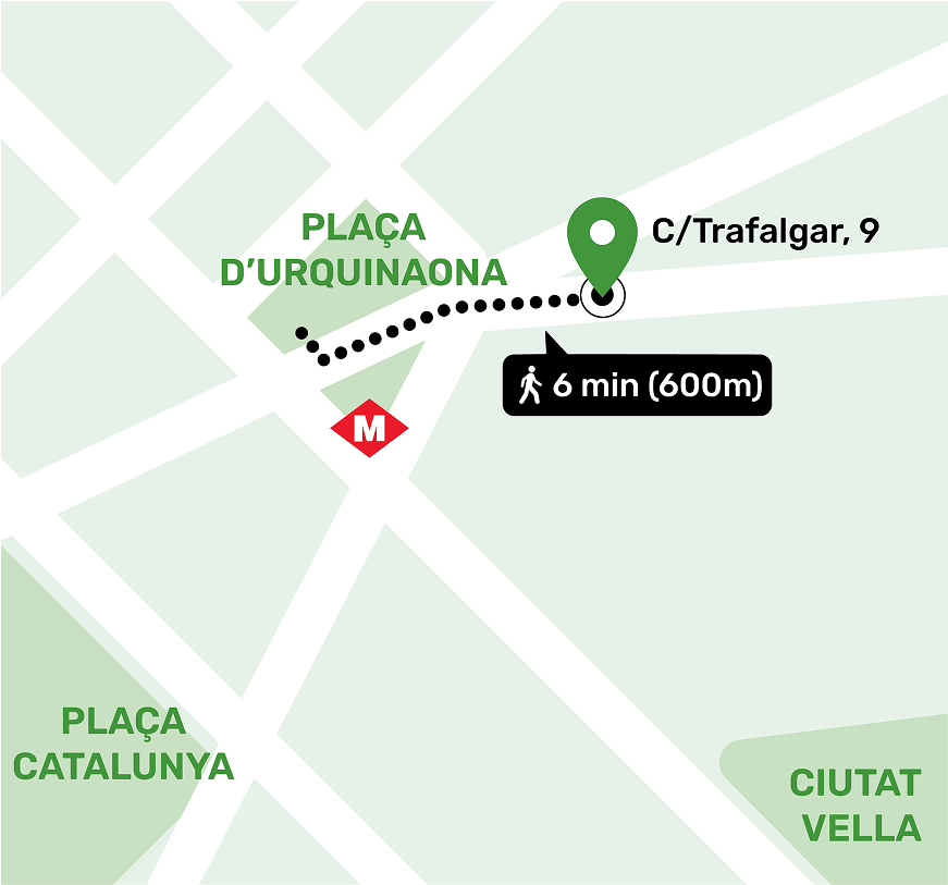 Mapa de ubicación del local de consignas en Ciutat Vella, Barcelona mostrando la dirección y lugares cercanos