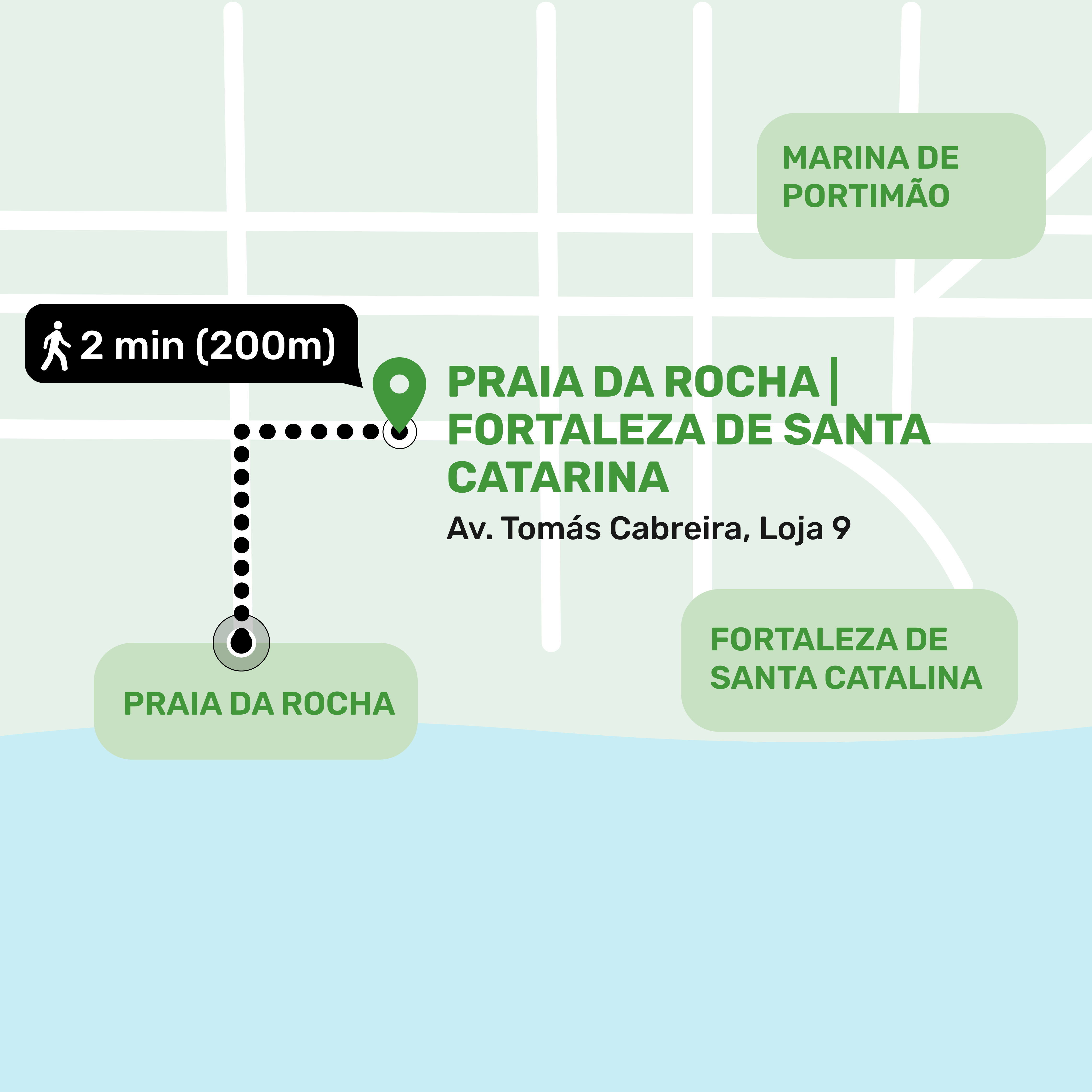 Map showing the location of the storage facility in Praia da Rocha | Fortaleza de Santa Catarina, Portimao with address and nearby places