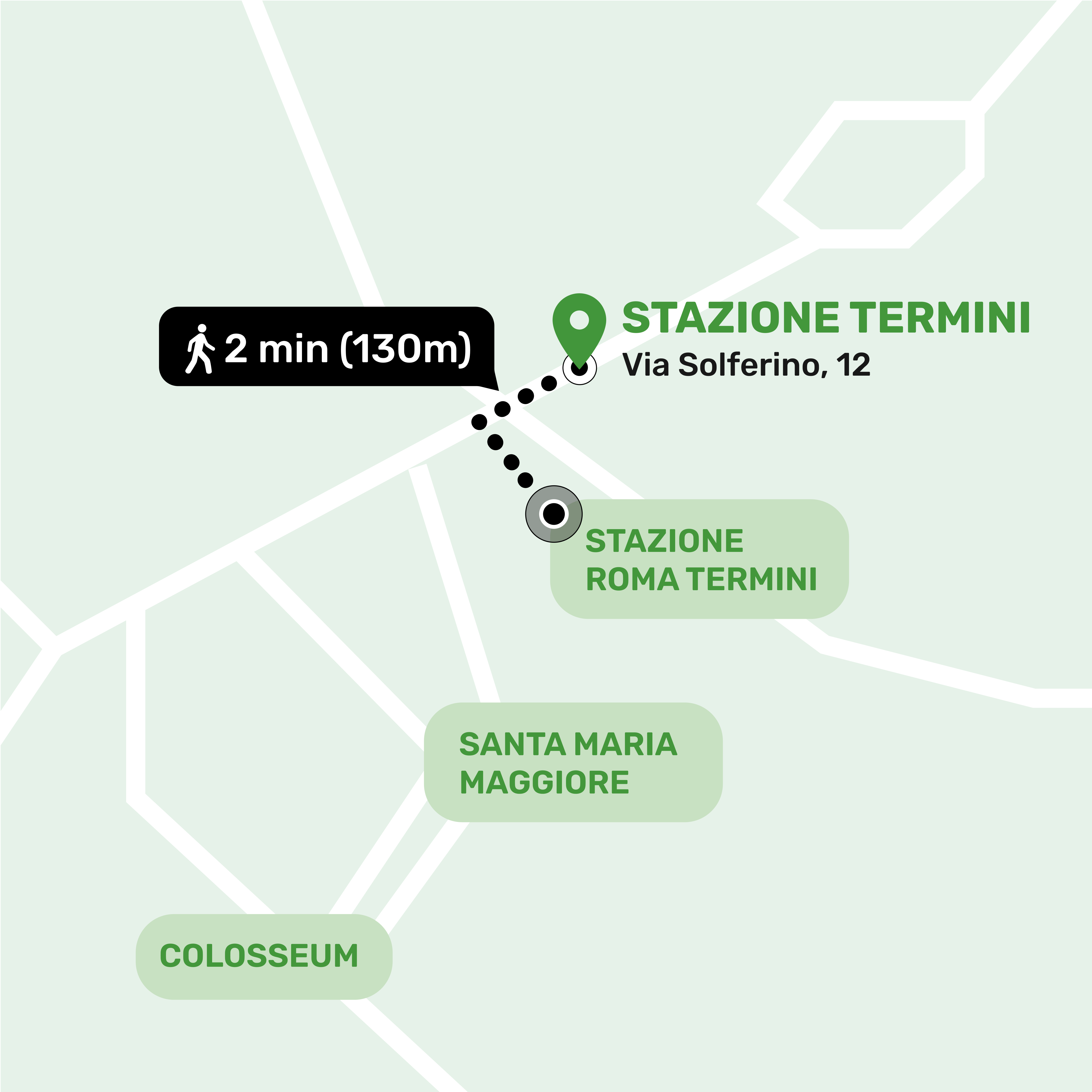 Mappa di localizzazione del deposito bagagli a Stazione Termini, Roma che mostra l'indirizzo e i luoghi nelle vicinanze